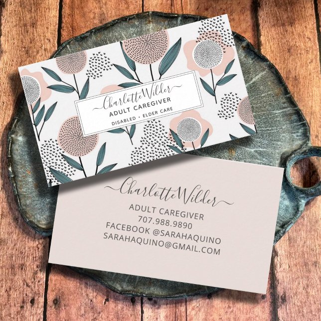 Tarjeta floral dibujada a mano por cuidador de enf (Subido por el creador)