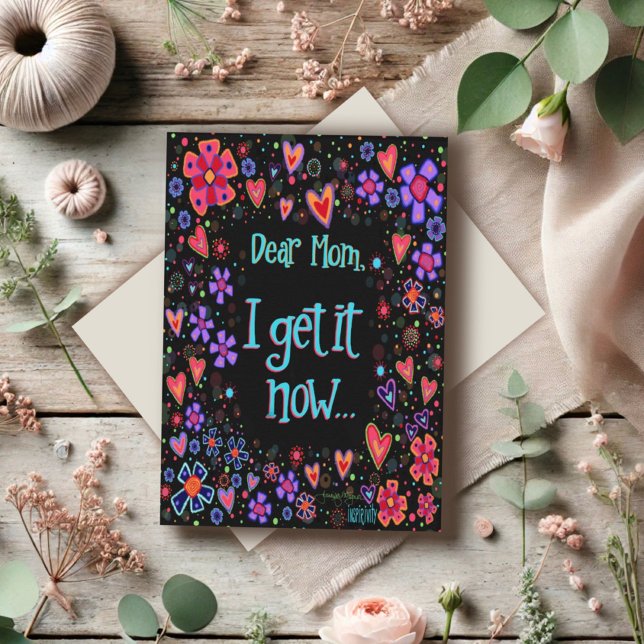 Tarjeta Floral divertida querida mamá Cita graciosa el día (Subido por el creador)