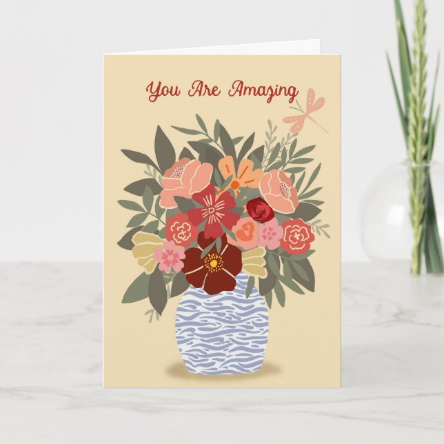 Tarjeta floral doblada "Eres Increíble" - interior (Anverso)