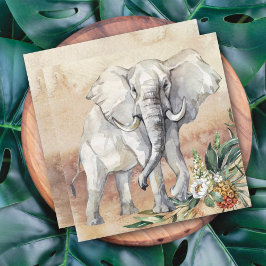 Tarjeta Floral Elefante