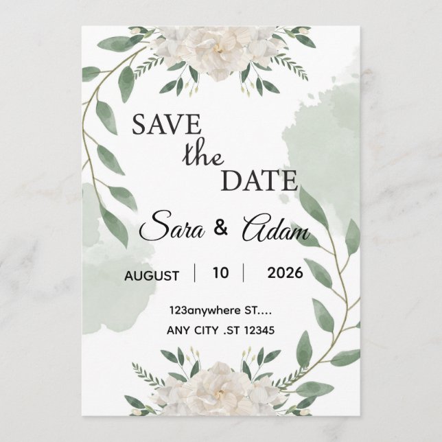 Tarjeta floral elegante (Anverso)