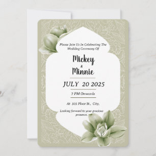 Tarjeta floral elegante Boda floral