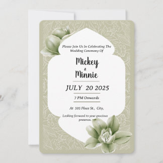 Tarjeta floral elegante Boda floral