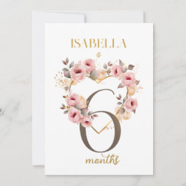 Tarjeta Floral Elegante de Bebé de Primer Año