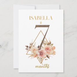 Tarjeta Floral Elegante de Bebé de Primer Año