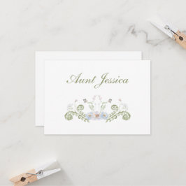 Tarjeta Floral Elegante de Lugar Plano