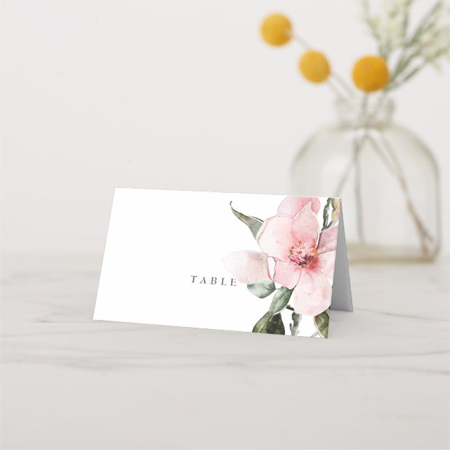 Tarjeta Floral Elegante de mesa de boda (Anverso)
