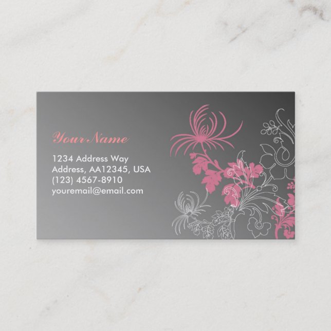 Tarjeta floral elegante del perfil (Anverso)
