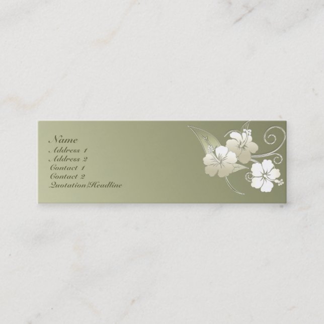 Tarjeta floral elegante del perfil del verde verde (Anverso)