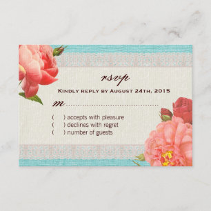 Tarjeta floral elegante lamentable de RSVP del