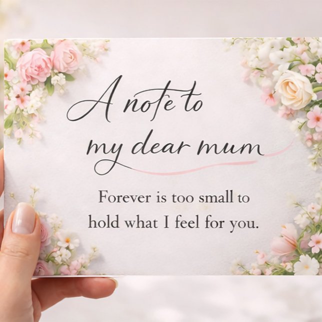 Tarjeta floral elegante "Una nota para mi querida  (Subido por el creador)