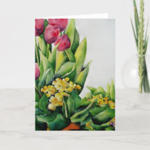 Tarjeta floral en blanco
