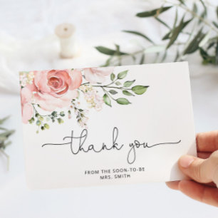 Tarjeta Floral en blanco gracias