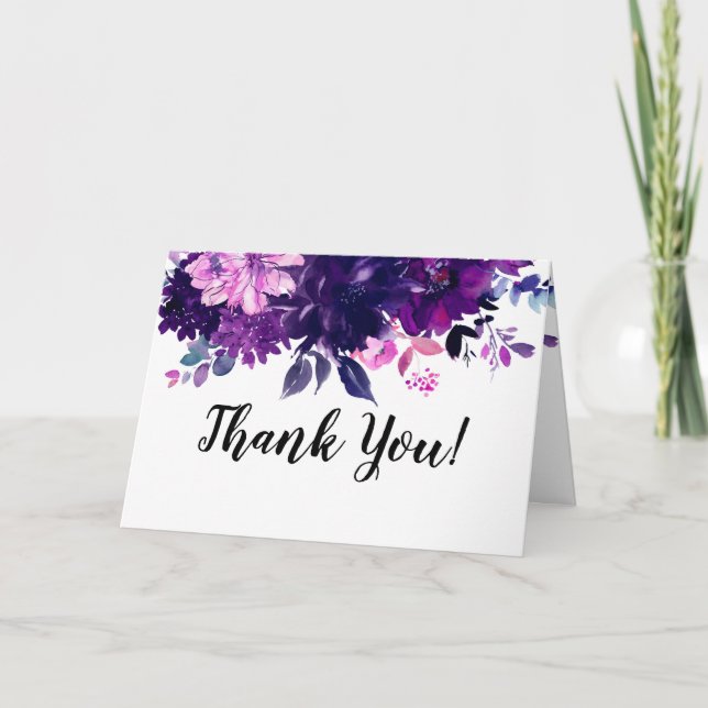 Tarjeta Floral encantada foto de boda personalizada Gracia (Anverso)