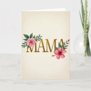 Tarjeta floral encantadora de Mamá dorada