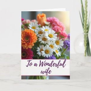 Tarjeta Floral Esposa Maravillosa