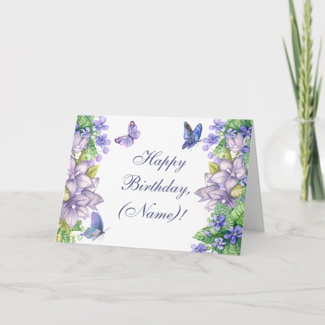 Tarjeta Floral favorita de cumpleaños feliz personalizada (Anverso)