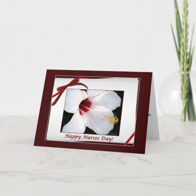 Tarjeta Floral feliz Día de las Enfermeras (Anverso)