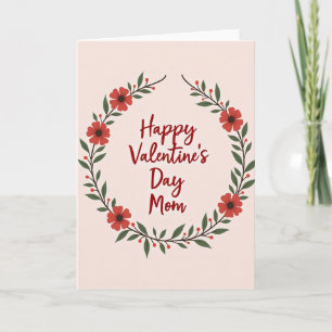 Tarjeta floral feliz día de San Valentín Mamá