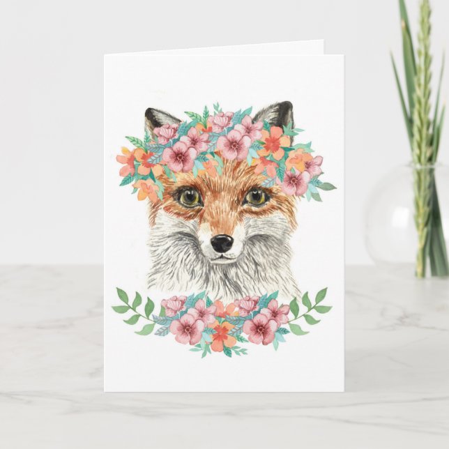 Tarjeta Floral Fox (Anverso)