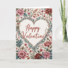 Tarjeta Floral Frame Valentine Romantic Happy Valentines