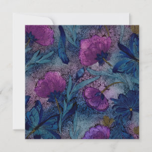 Tarjeta Floral fucsia
