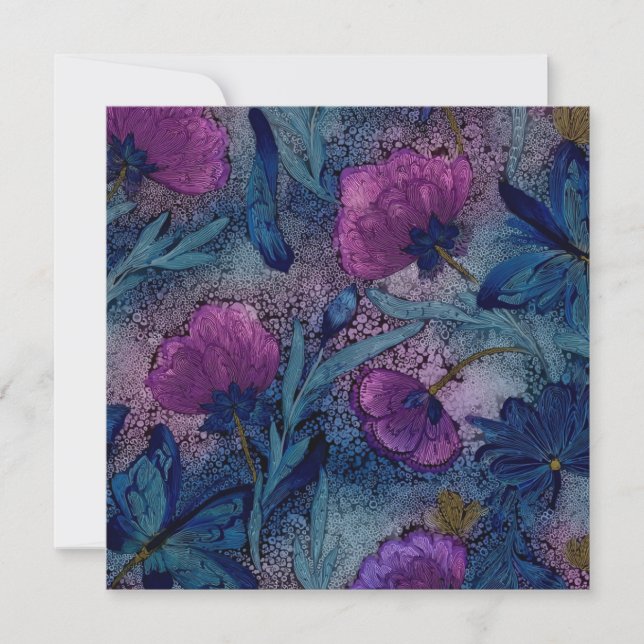 Tarjeta Floral fucsia (Anverso)