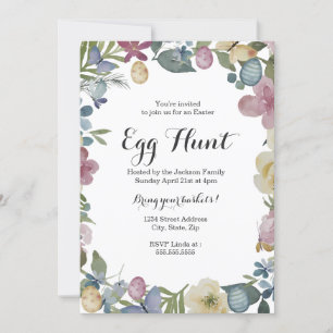 Tarjeta Floral Garden Easter Egg Hunt