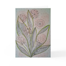 Floral Garden Mixed Media Folded Greeting Card