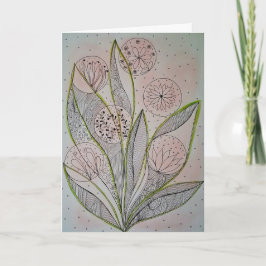 Tarjeta  Floral Garden Mixed Media Folded Greeting Card