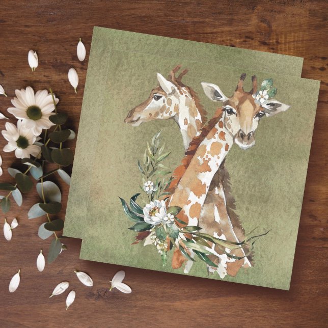 Tarjeta Floral Giraffe (Subido por el creador)
