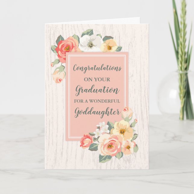 Tarjeta Floral Godgirl Felicitaciones Graduación (Anverso)