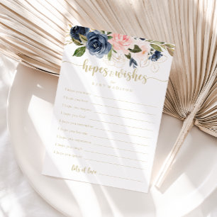 Tarjeta Floral Gold Baby Shower Hopes & Wiers