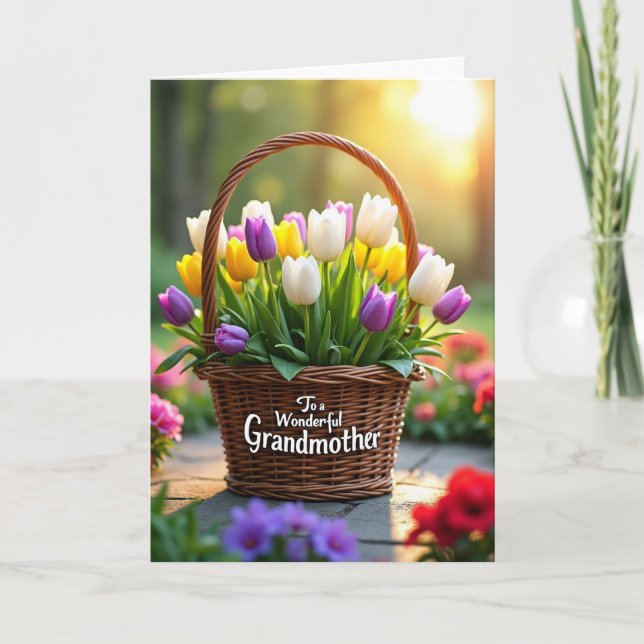 Tarjeta Floral Grandmother Message Card (Anverso)
