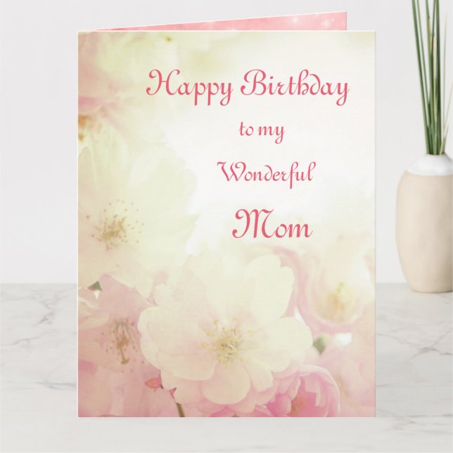 Tarjeta Floral Happy Birday Mom (Anverso)