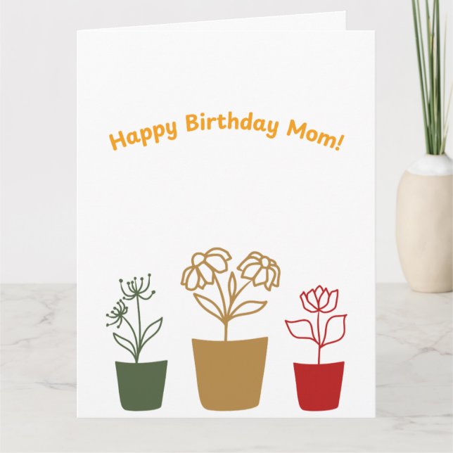 Tarjeta Floral Happy Birday Mom Card (Anverso)