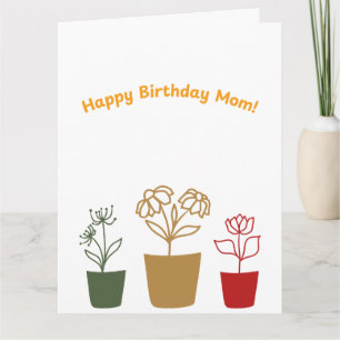Tarjeta Floral Happy Birday Mom Card