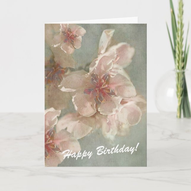 Tarjeta floral Happy Birday serene (Anverso)