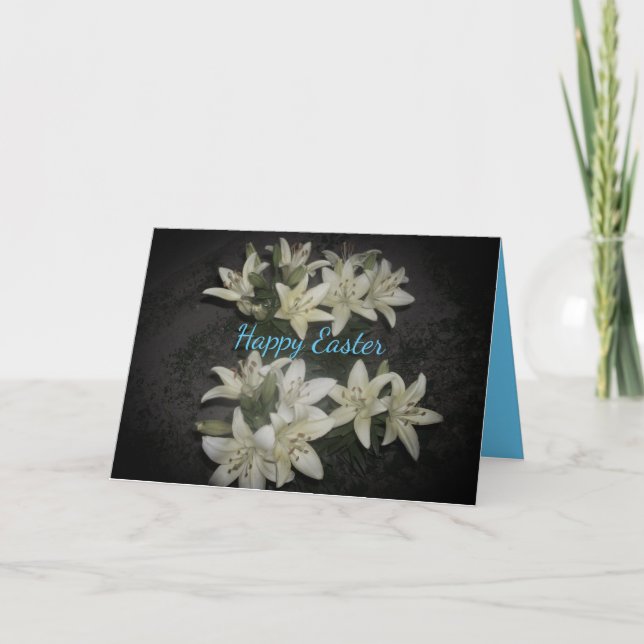 Tarjeta Floral Happy Easter Rejoice el grupo Lily (Anverso)
