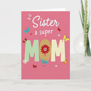 Tarjeta Floral Hermana Super Mamá