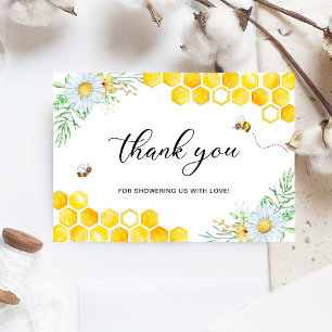 Tarjeta Floral Honey Bee Thank you