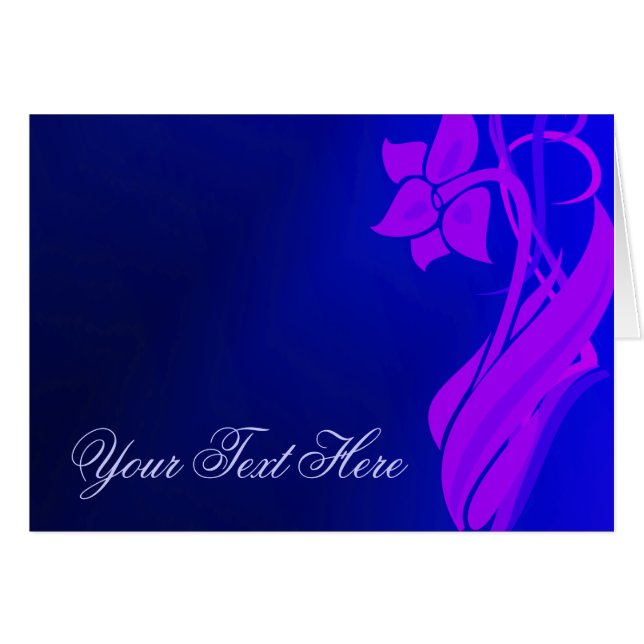 Tarjeta floral índigo (Anverso (Horizontal))