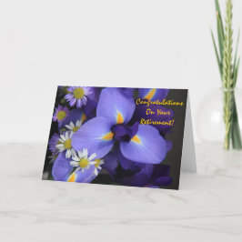 Tarjeta Floral, Iris y Mini Daisy, Jubilación
