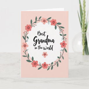 Tarjeta Floral: La Mejor Abuela del Mundo