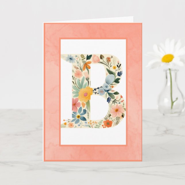Tarjeta Floral Letter Birthday Digital Download (Planta pequeña)