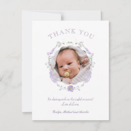 Tarjeta Floral Lilac Wreath Baptism