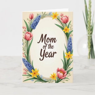 Tarjeta floral mamá del año