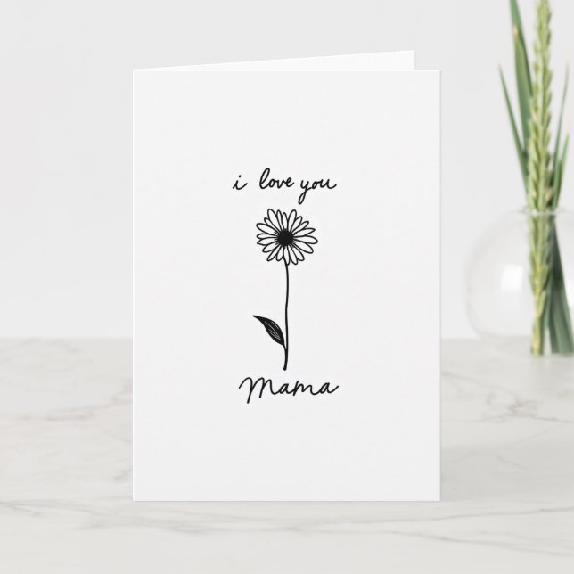 Tarjeta Floral Mamá Te Quiero (Anverso)