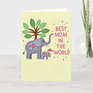 Tarjeta Floral: Mejor Mamá del Mundo