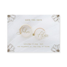 Tarjeta floral minimalista Guardar la tarjeta Boda